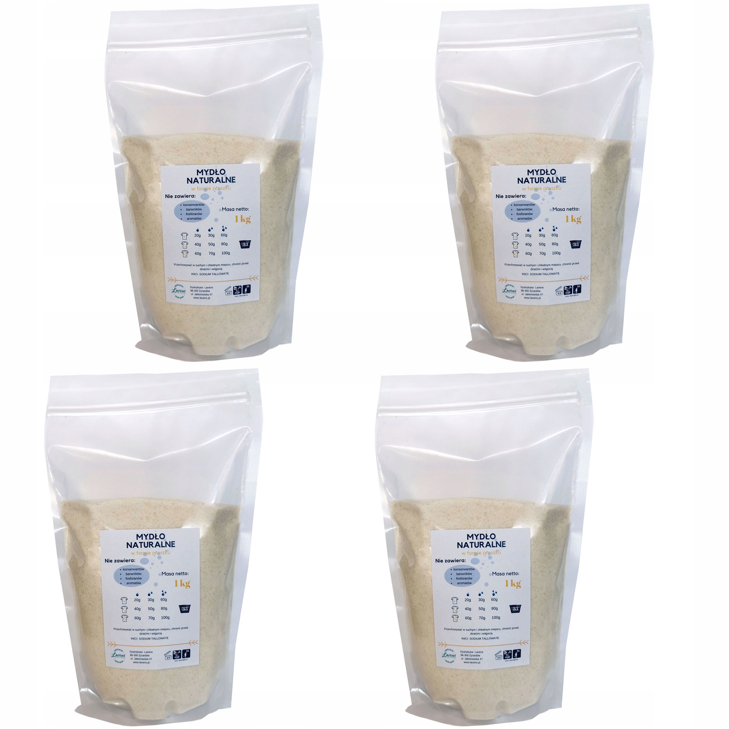 Prací  prášok - Mydlové vločky mydlový prášok 4 x 1 kg prírodný