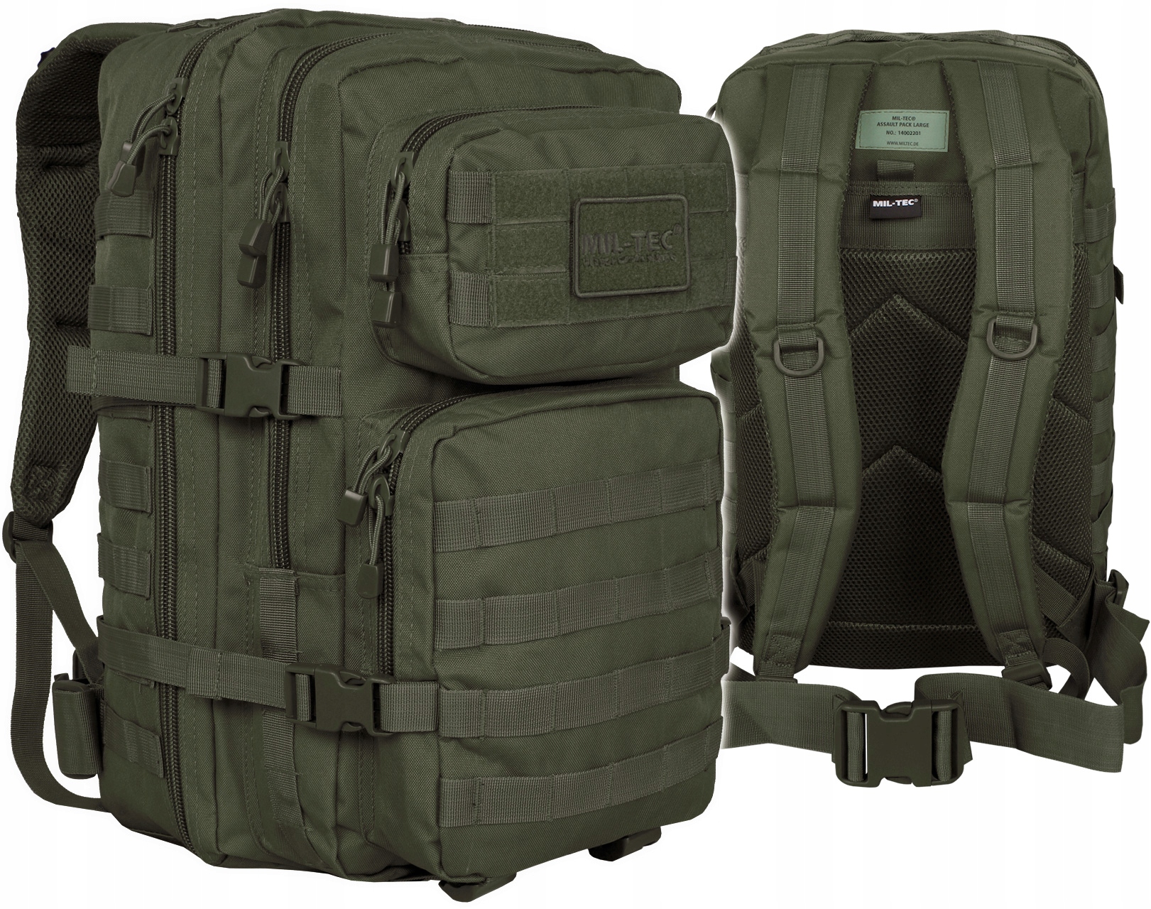 Vojenský batoh mil-Tec Assault 20-40 L odtiene zelenej