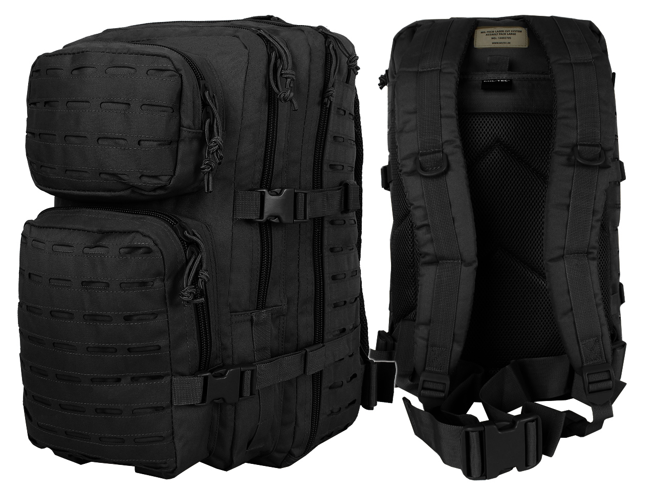 Vojenský batoh mil-Tec laserom Cut Assault 20-40 l Čierna