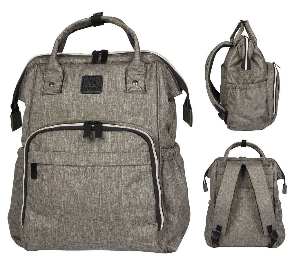 Multi -Chamber School Backpack Hamelin Shades of Grey a Silver 22 L