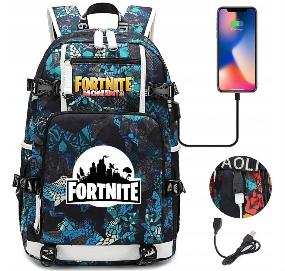 Batoh Big Fortnite veľký vodotesný USB A4