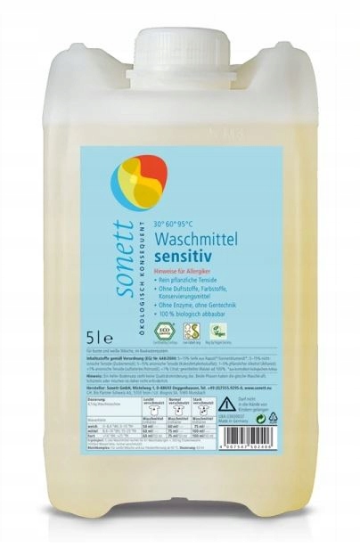 Prací gél - Umývanie kvapaliny Sensitiv EKO SONETT 5L