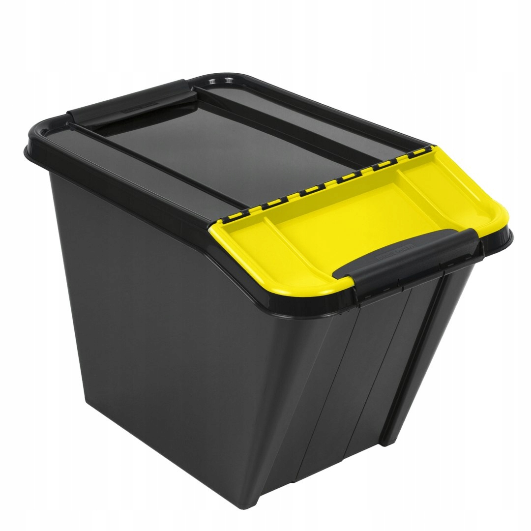 Pro Box 58L Container, naklonený čierny, žltý kryt