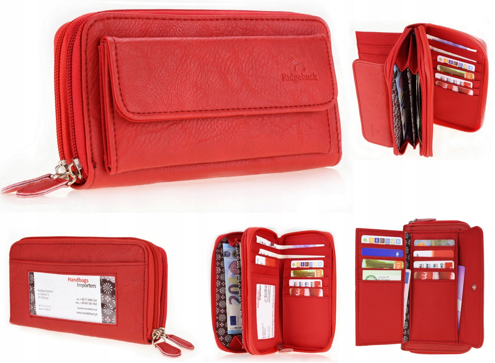 Peňaženka - Produkt Betlewski Wallet Prírodná koža Red BPD-BF-360-Womens