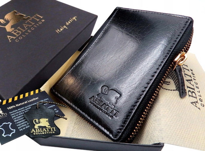 Peňaženka - ABIATTI WALLET PRÍRODNÁ Zŕta koža hnedá, čierna Abiatti A3 - Pánsky produkt