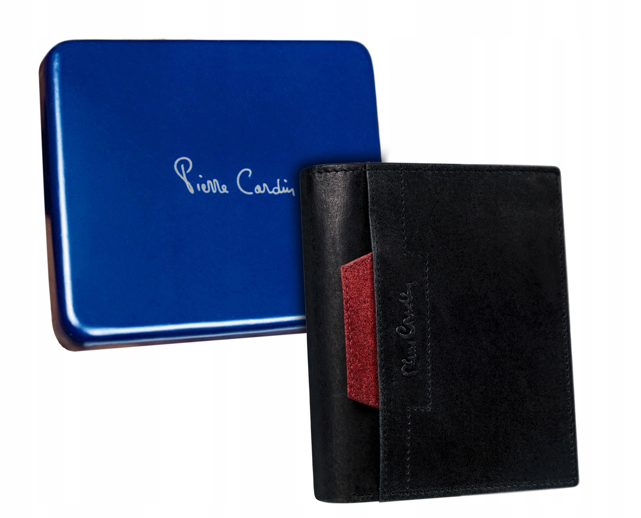 Peňaženka - Pierre Cardin Wallet Prírodná koža Čierna, červená 326 VO02 Nero+Rosso - Pánsky produkt