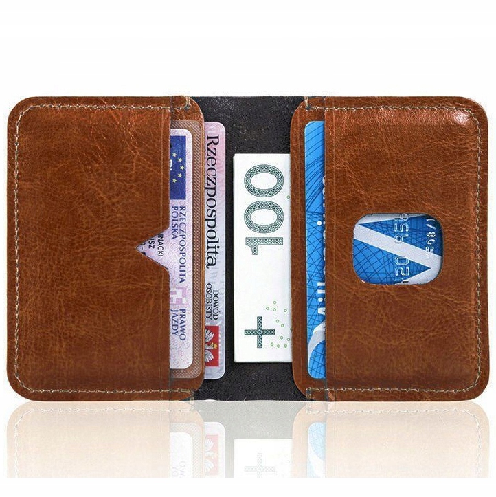 Peňaženka - SOLIER WALLET Prírodná koža hnedá sw11 štíhla - mužský produkt