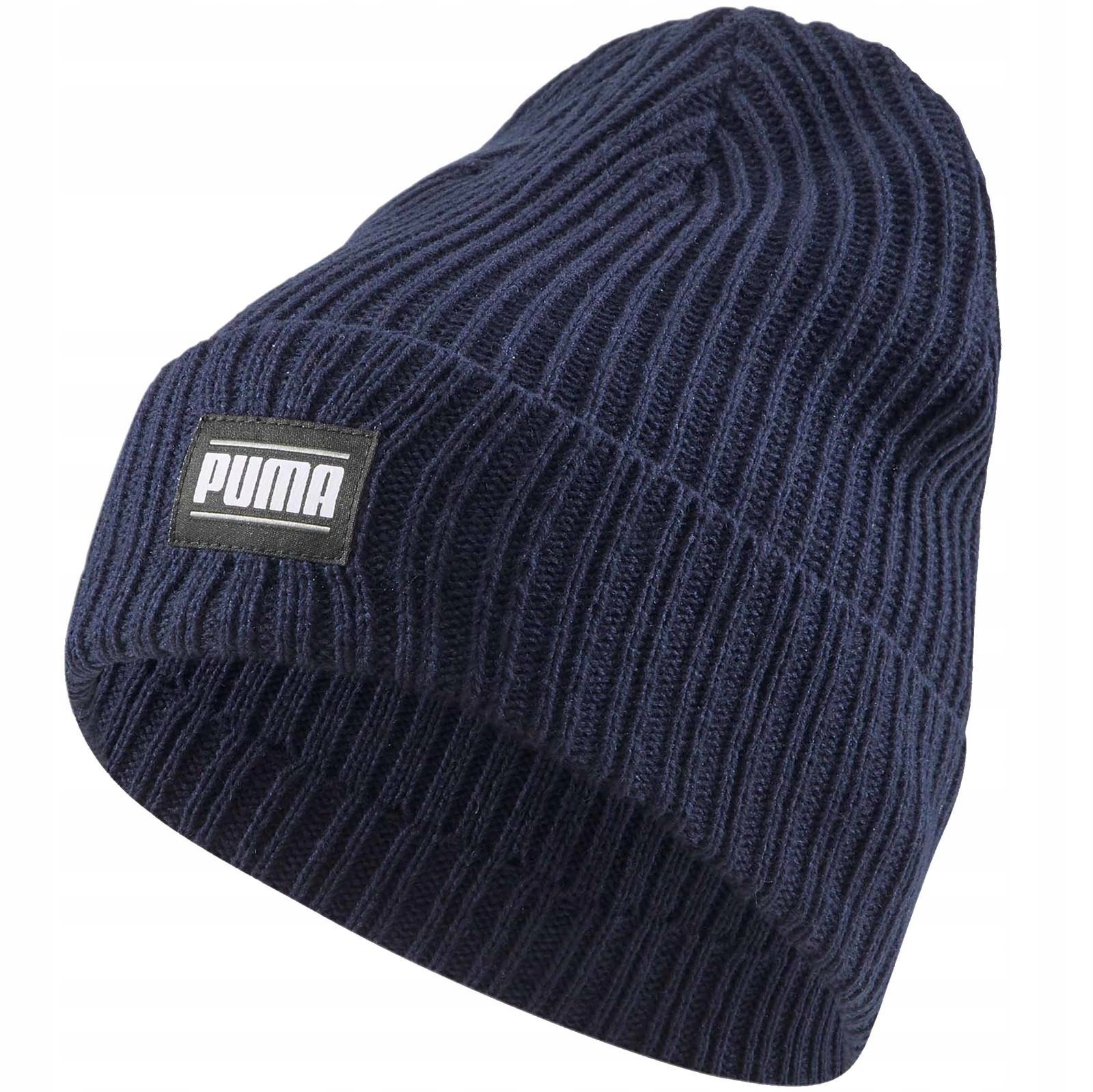 Puma Ribbed Classic Beanie Winter Cap Navy Blue