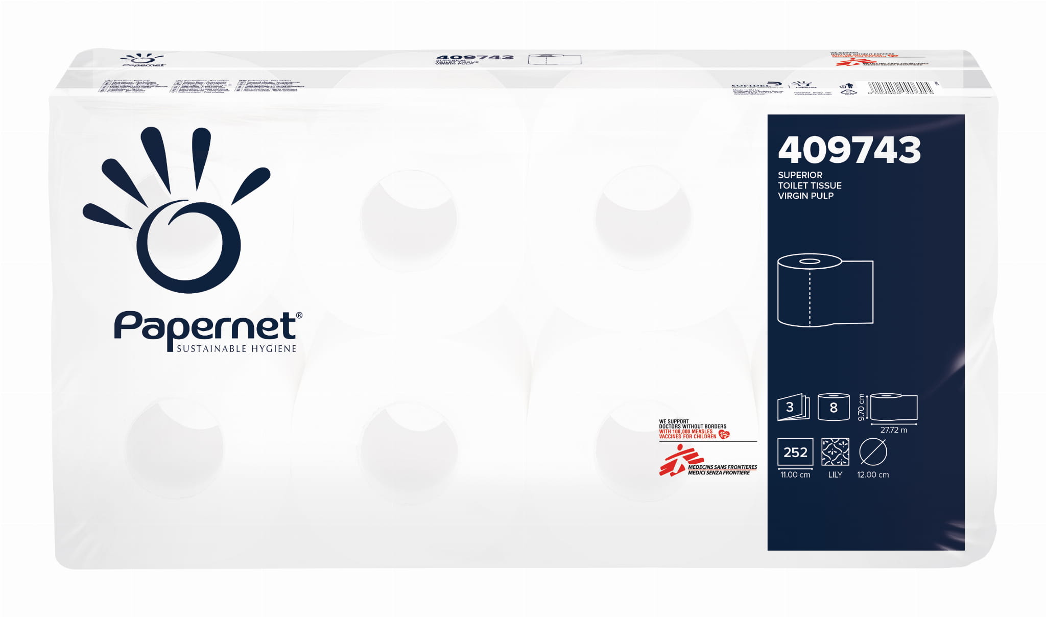 Paphernet 409743 toaletný papier 3 trubice 72 valcov