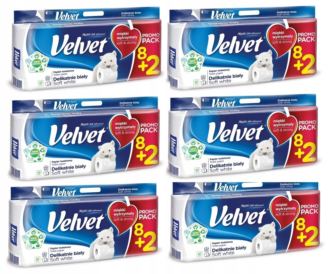 Zamatové toaletné vreckovky 6x10 BIELY 60 roliek