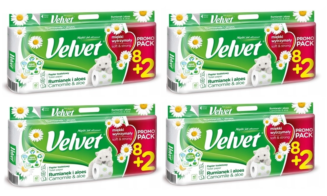 Velvet Rumianek aloe 4 valčeky toaletný papier