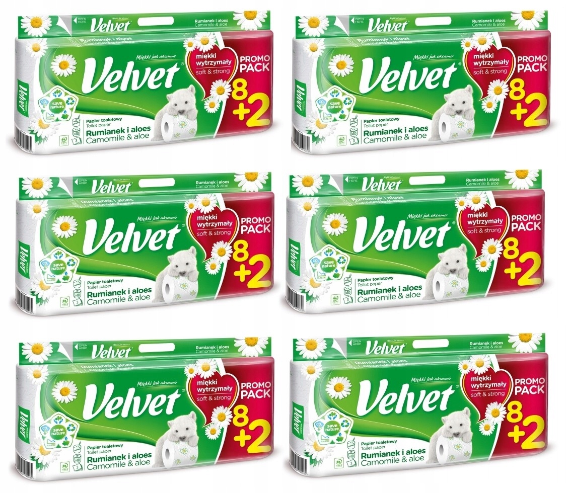Velvet Rumianek Aloe 60 valčekov toaletný papier