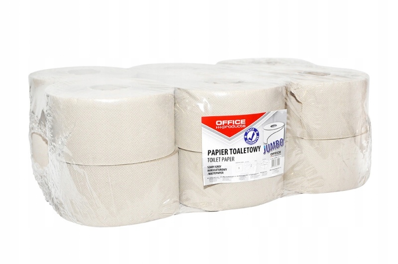 Odpadový toaletný papier OFFICE P Jumbo 1w 12x120m šedý