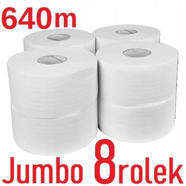 White Jumbo toaletný papier 8 valčekov pre dávkovač