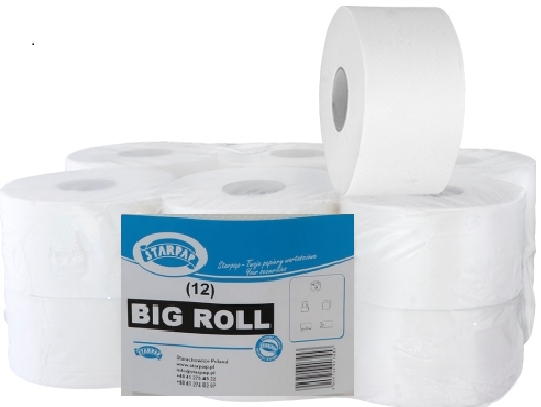 Toaletný papier jumbo 100% celulóza biele 12 roliek