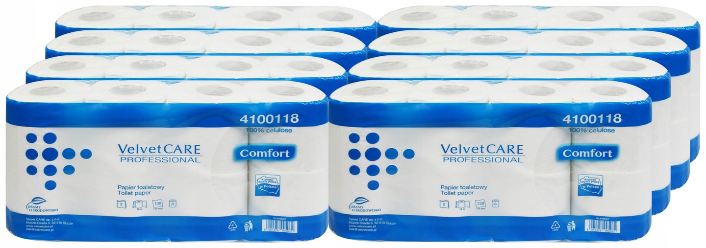 Velvet 8x8-64 PCS toaletný papier Biela biela