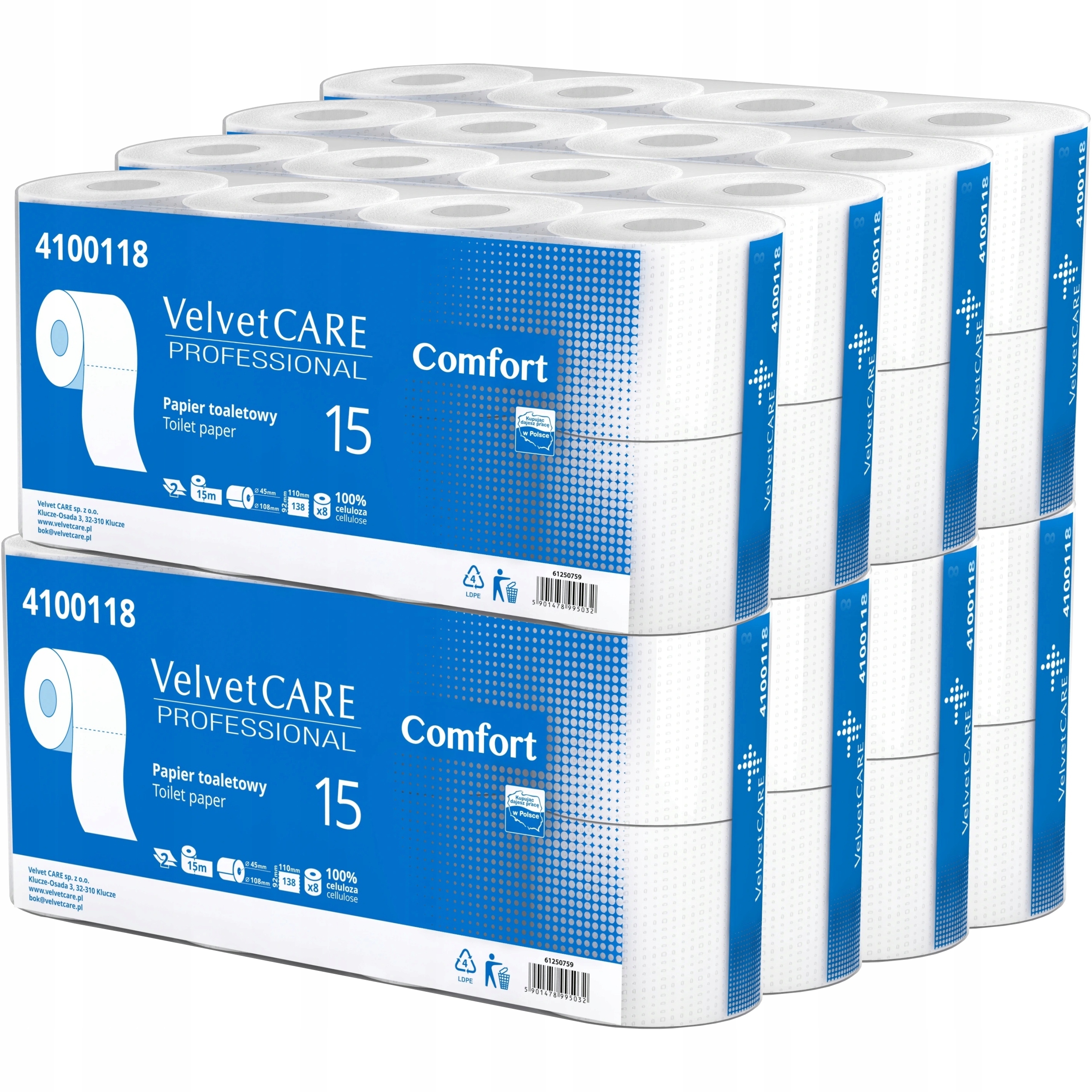 Velvet Comfort 15 biele 64 valcov