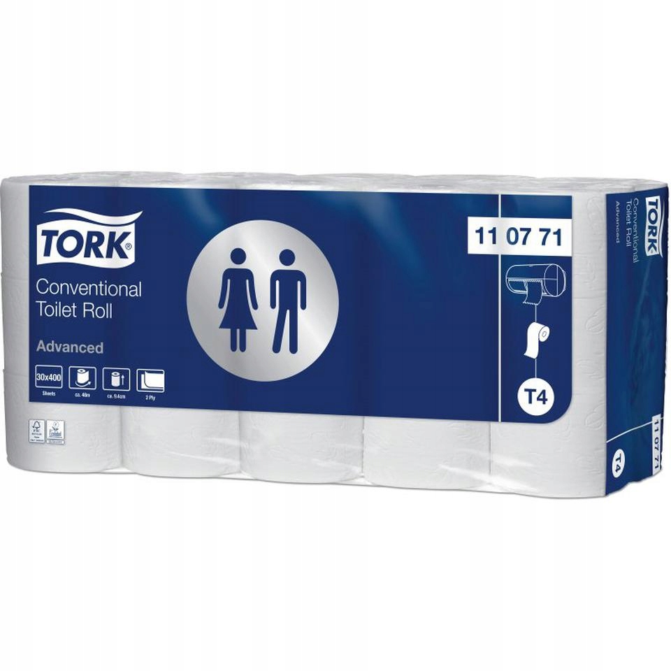 Biely toaletný papier 30 valčekov 2W Tork 110771