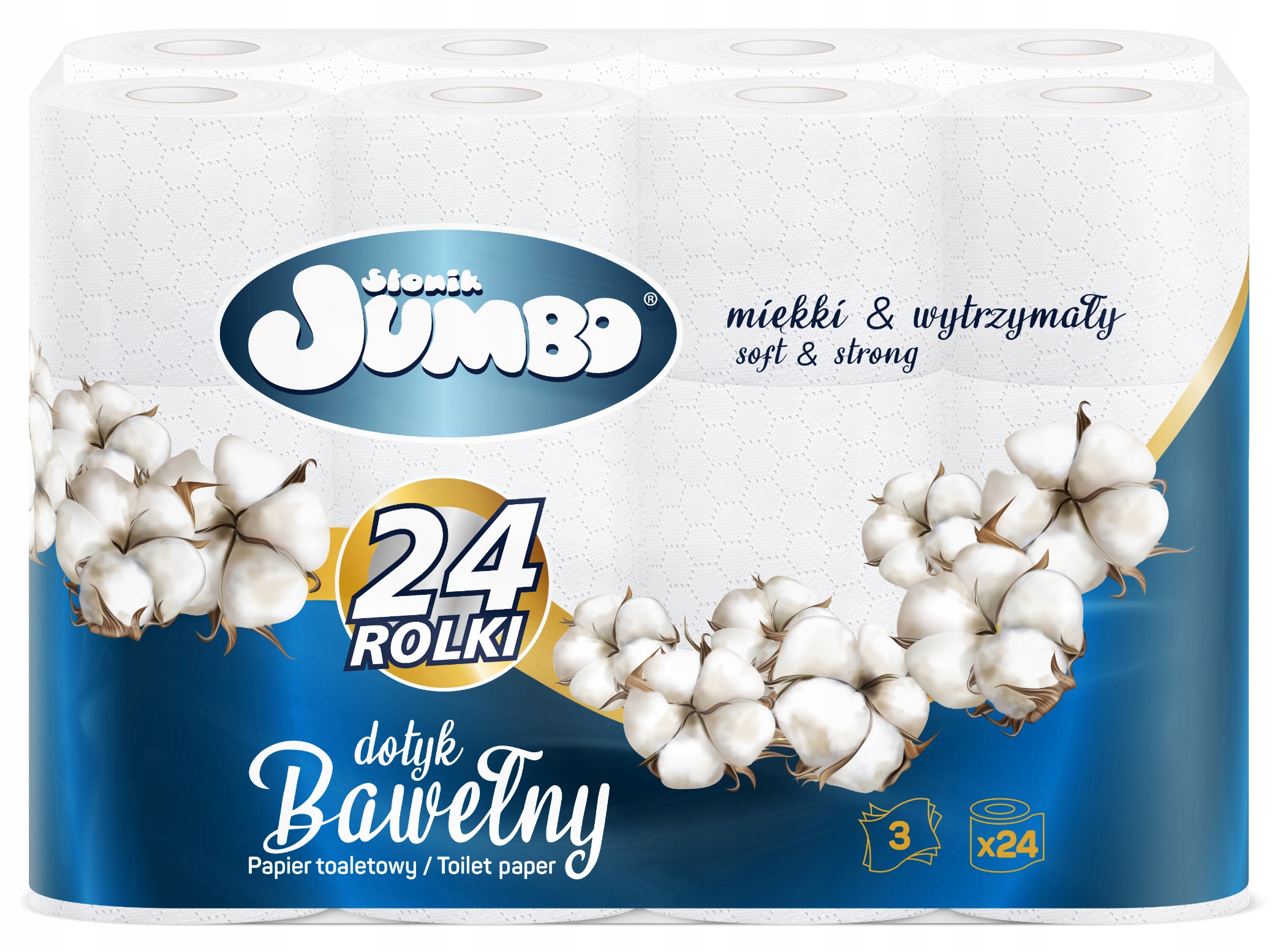 Biely toaletný papier jumbo slon 3war 24 valcov