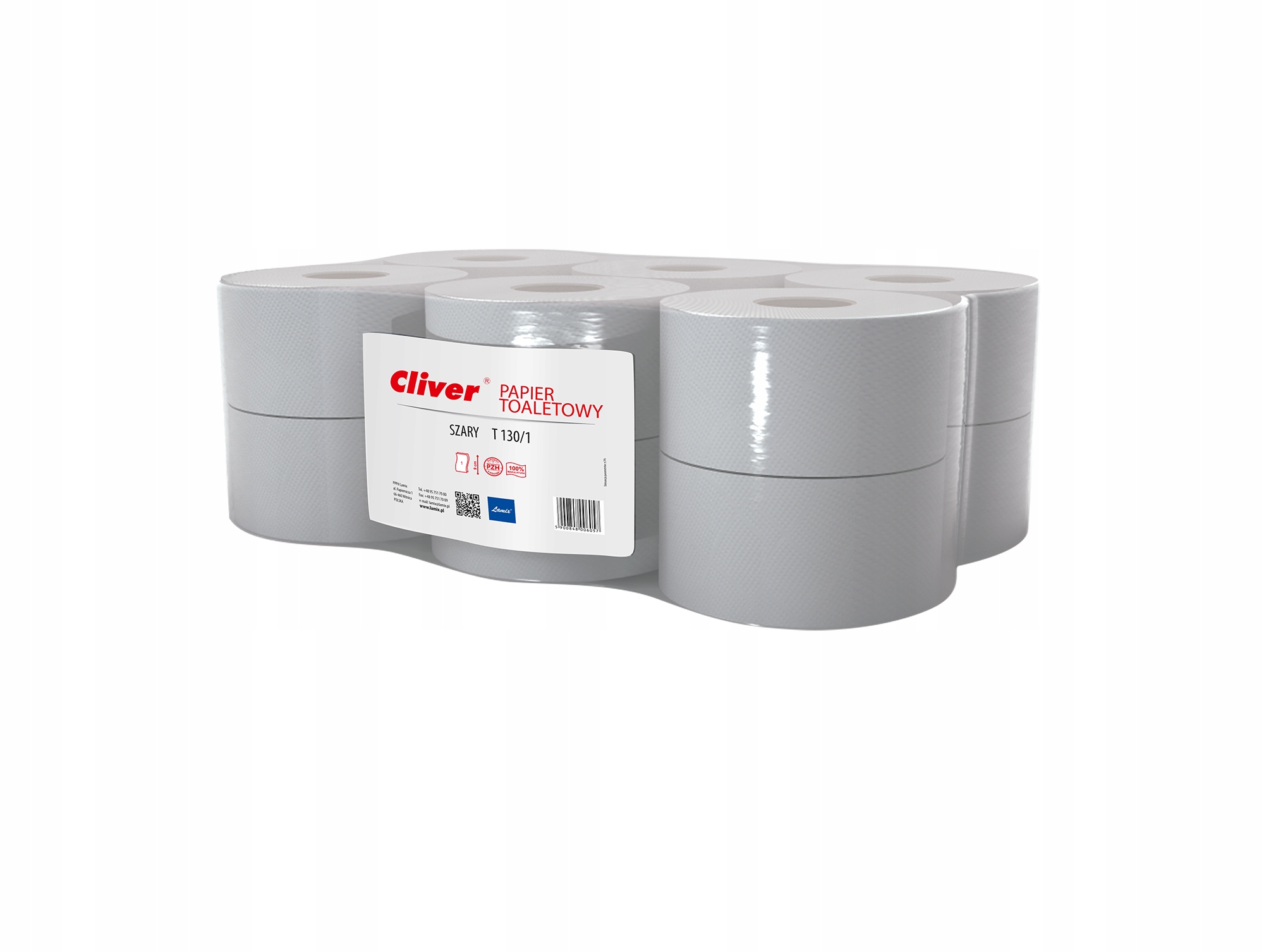 Toaletný papier vo veľkej úlohe. Jumbo Gray Cliver