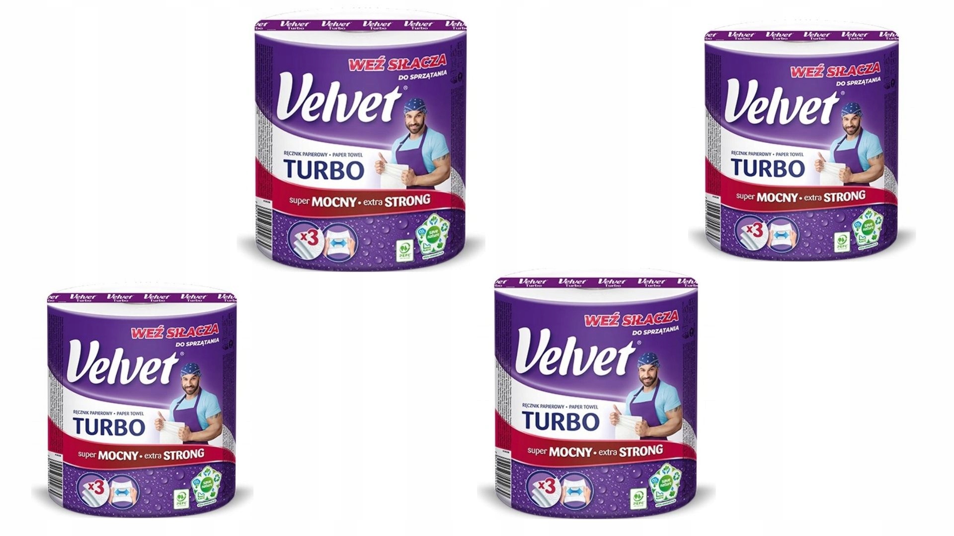 Zamatový papierový uterák Strong turbo 3-vojnový 4 ks
