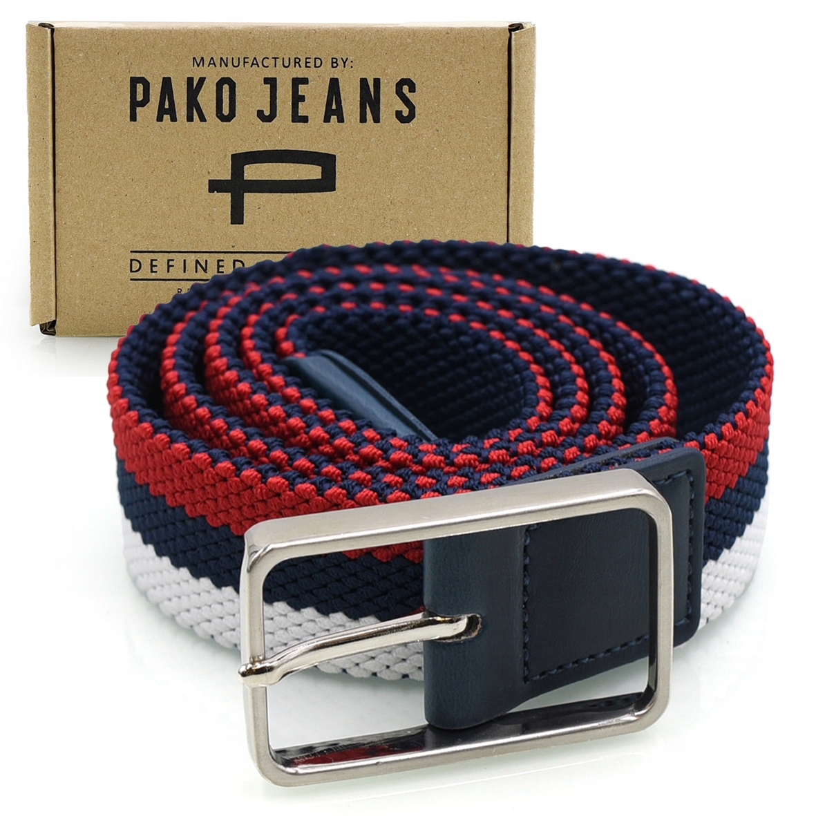 Opasok - Pako džínsy biele, červené, námornícke modré pásik - Unisex Product