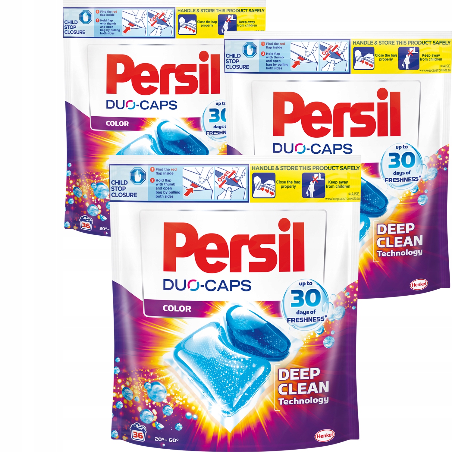 Pracie kapsuly a tablety - Persil Clean Duo CAPS kapsuly 2IN1 COLOR 3X36 WASCE