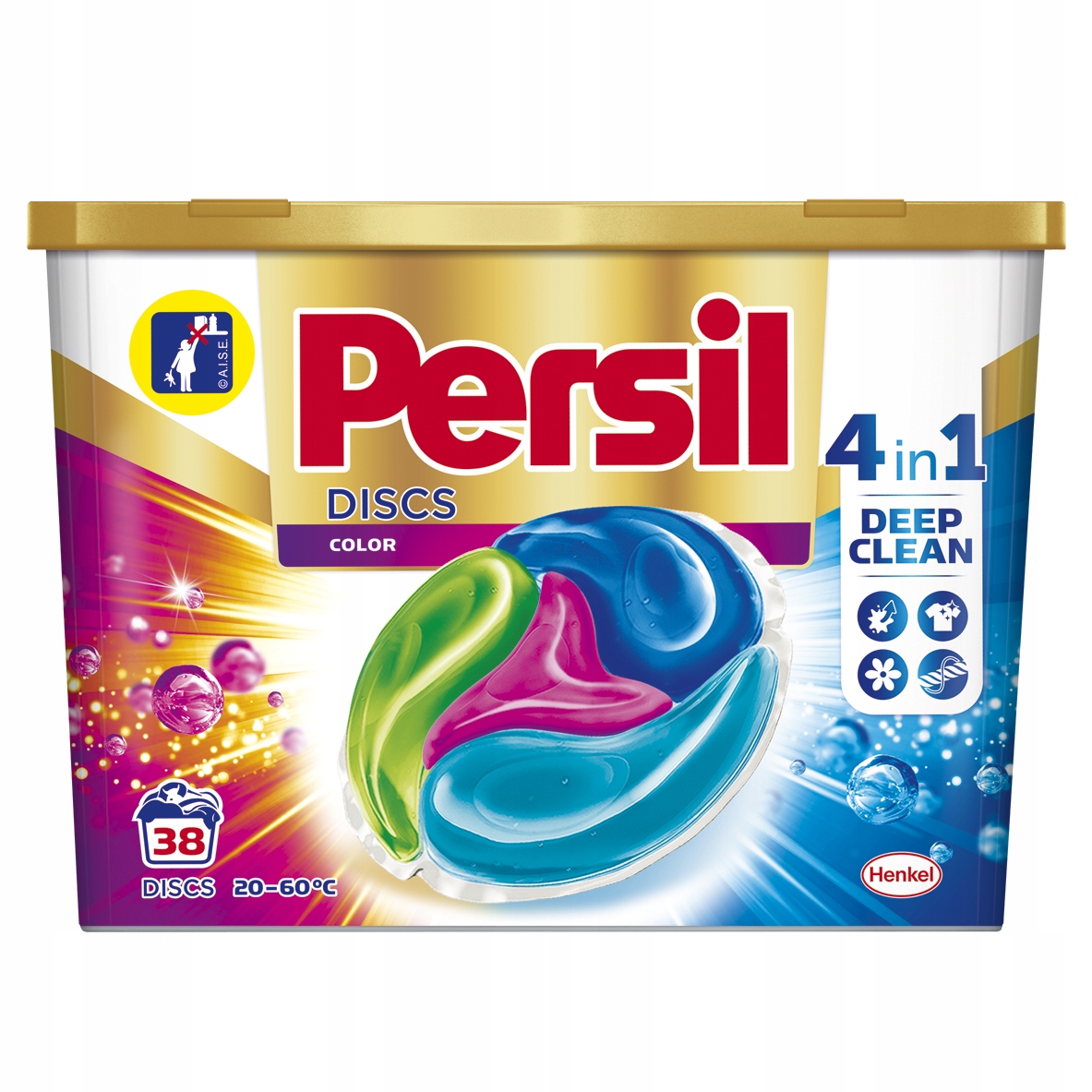Pracie kapsuly a tablety - Persil Deep Clean disky Kapsuly 4W1 Farba 38 WASCE