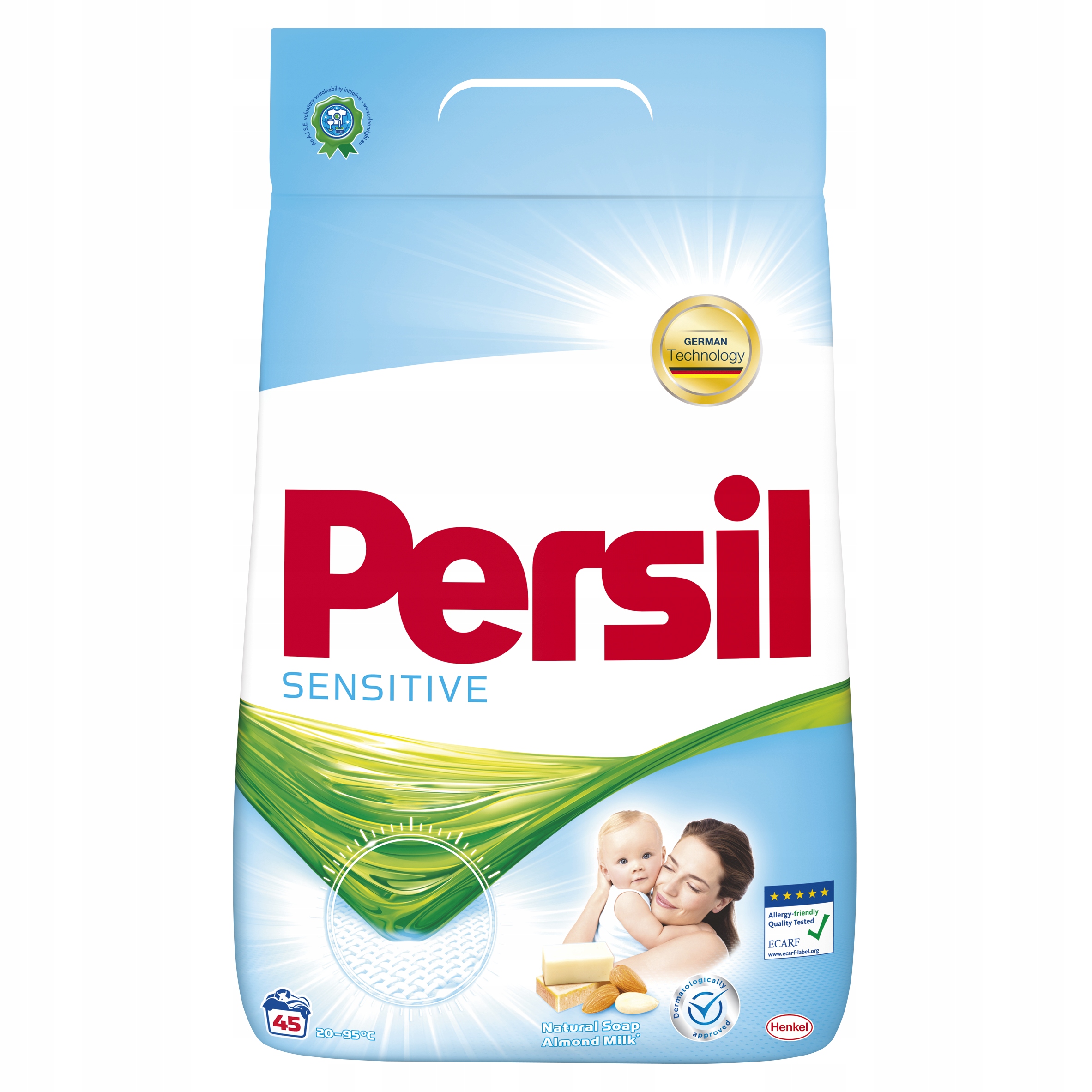 Prací prášok - Persil hlboko čisté citlivé 45p 2,925kg prášok