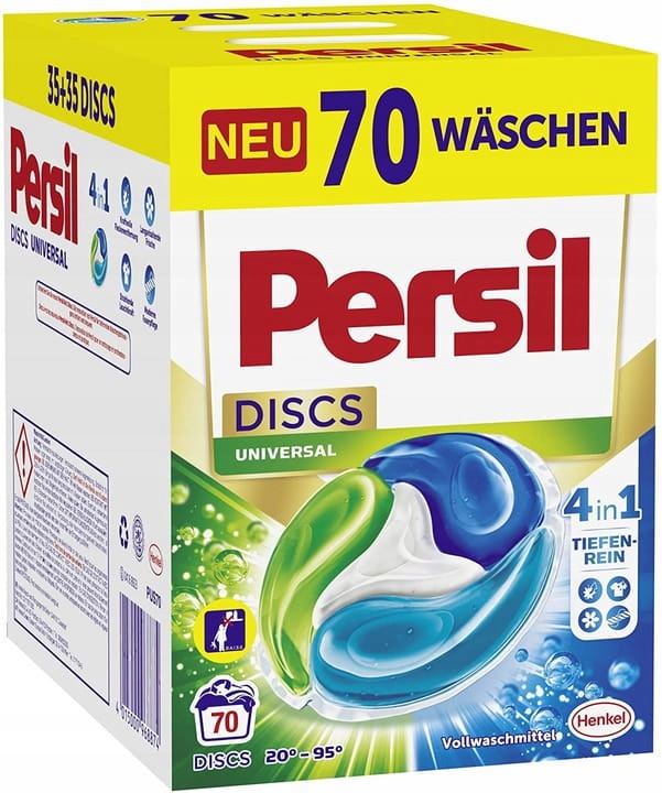 Pracie kapsuly a tablety - Persil Discs 4IN Kapsuly Univerzálne 70 ks DE