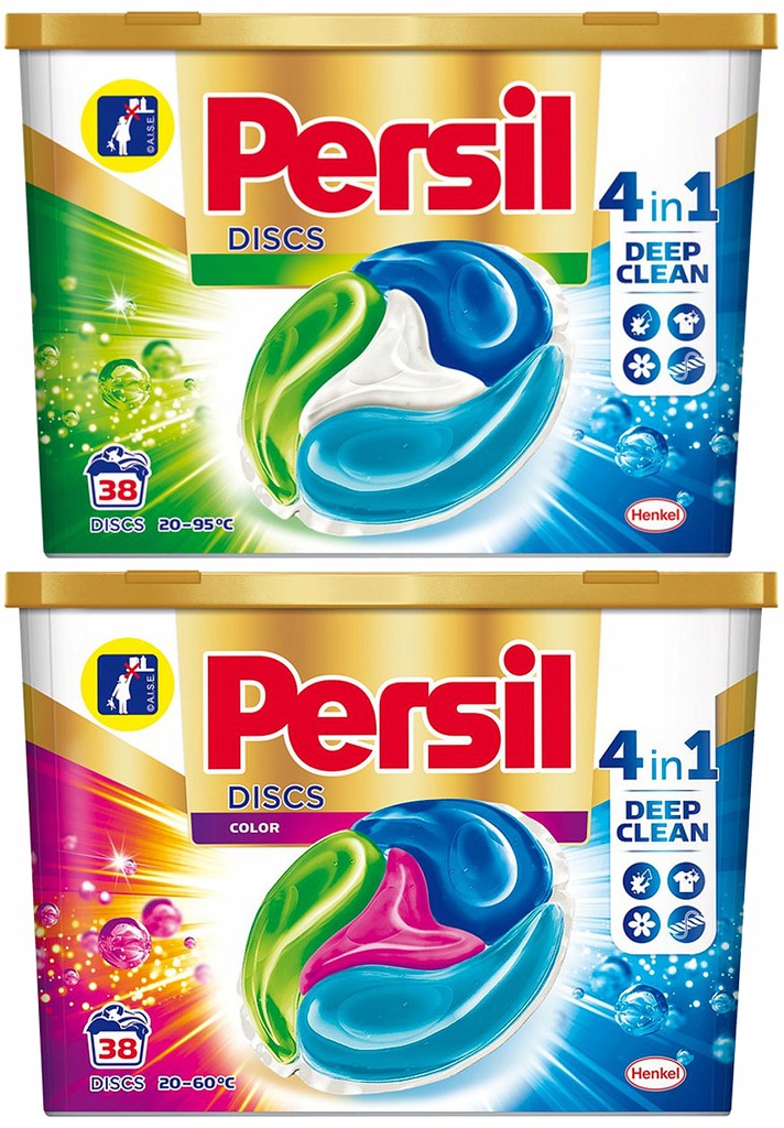Pracie kapsuly a tablety - Persil disky Pravidelné farby Kapsules Umyť 38ks