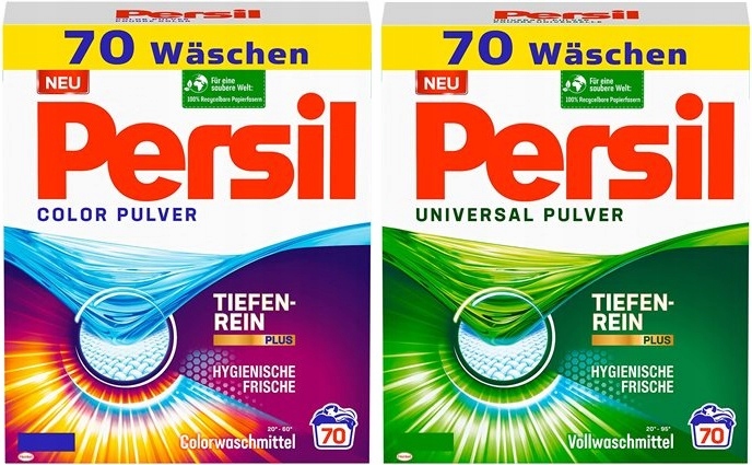 Prací prášok - Persil Prášková farba + Universal 2x 70 WASCE (DE)
