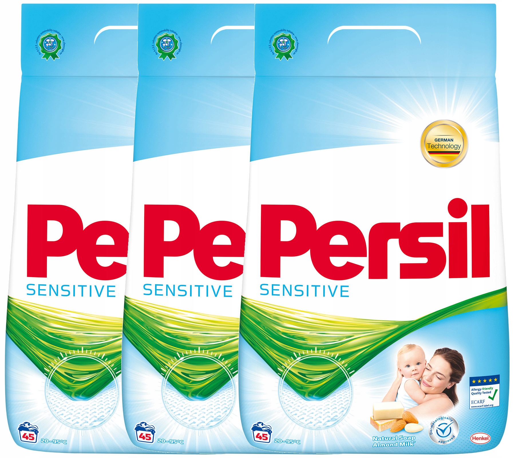 Prací prášok - Persil citlivý na umývanie prášku 135PR 3x 2,925KG
