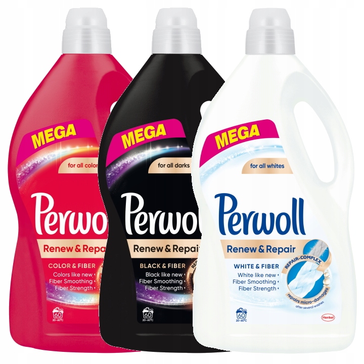 Prací gél - Perwoll čierna biela farba kvapalina Práčovňa 3x3.6 (180p)