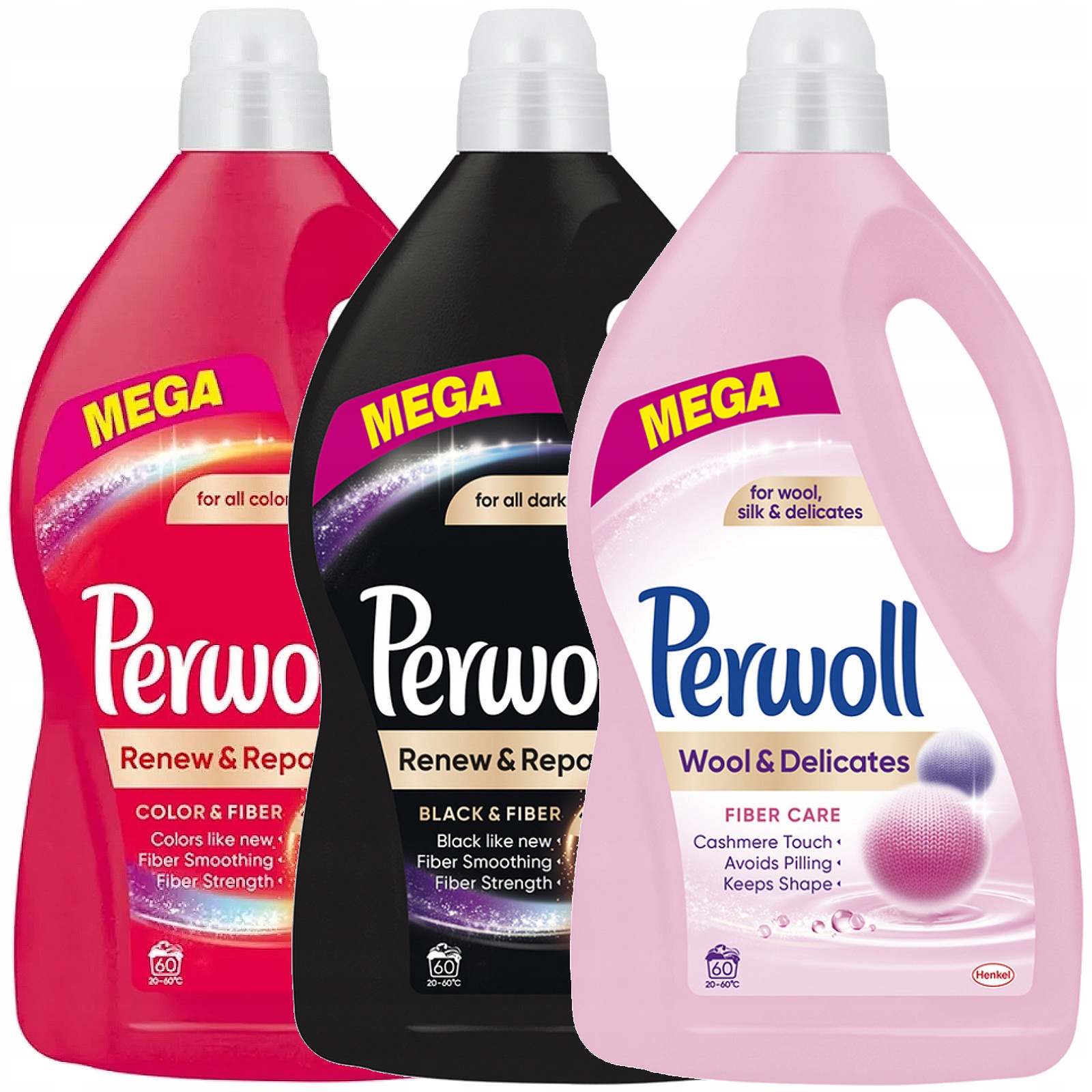 Prací gél - Perwoll Farba Čierna jemná kvapalina Práčovňa 3 x 3.6L
