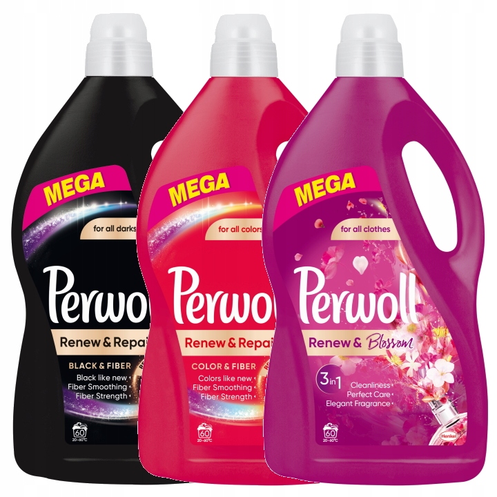 Prací gél - Perwoll Kvapalina Rôzne farby 3x3,6L (180PR)