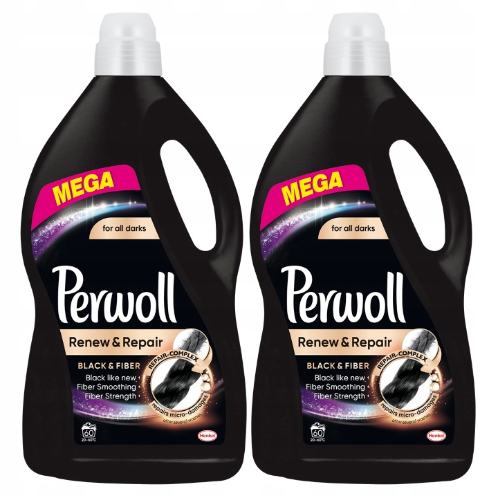 Prací gél - Perwol Reting & Oprava čierna umývanie kvapalina 2x3.6L