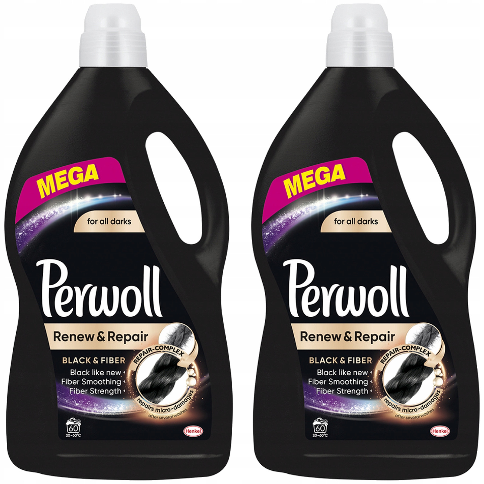 Prací gél - Perwol Obnoviť Oprava čierna umývanie kvapalina 2 x 3,6 l