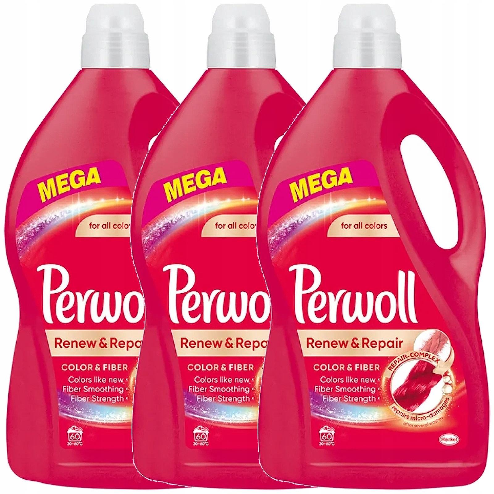 Prací gél - Perwold Obnovenie opravy Farba Tekutá bielizeň 3 x 3,6l