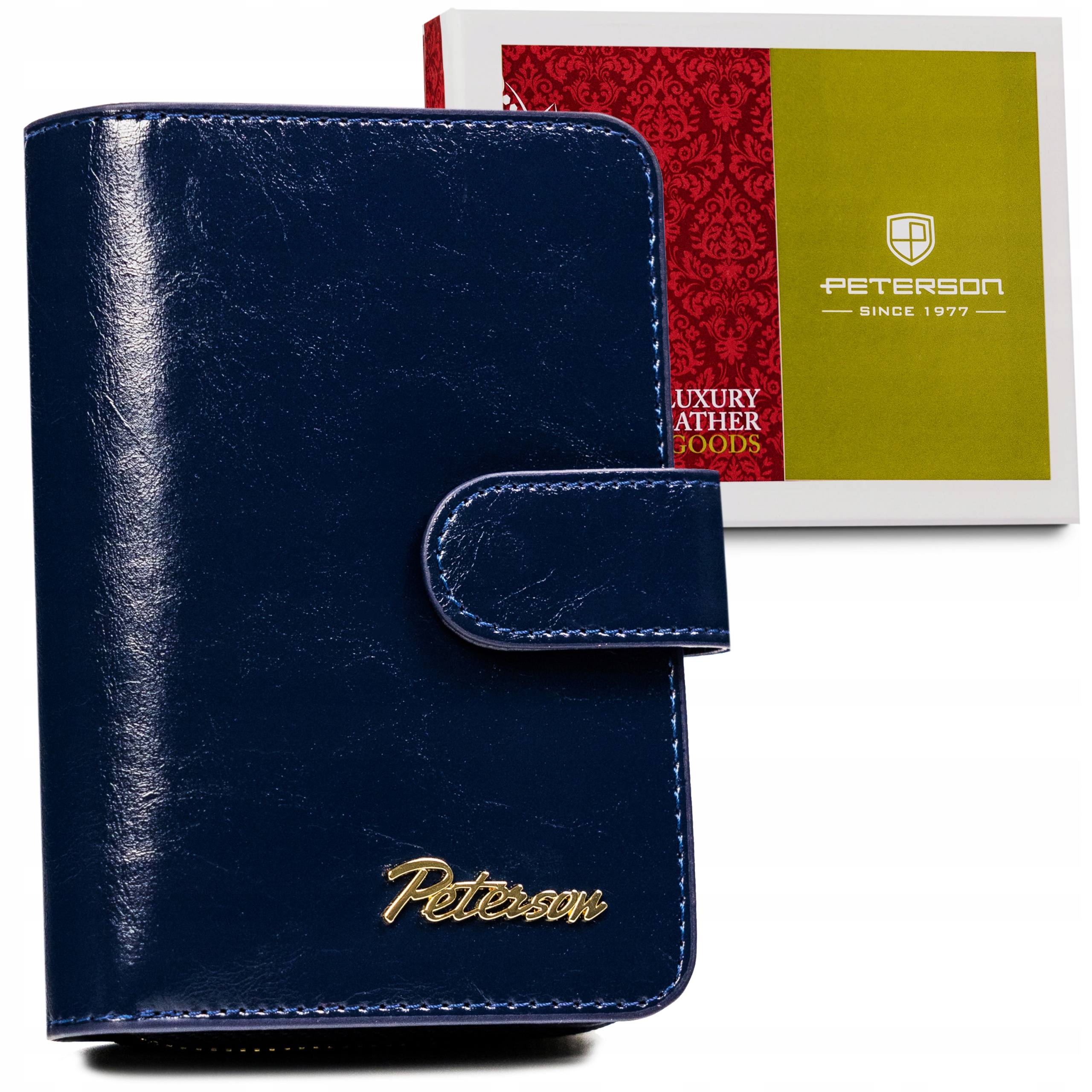 Peňaženka - Peterson peňaženka z pravej kože tmavomodrá PTN PL-602-1505 D.BL - Dámsky produkt