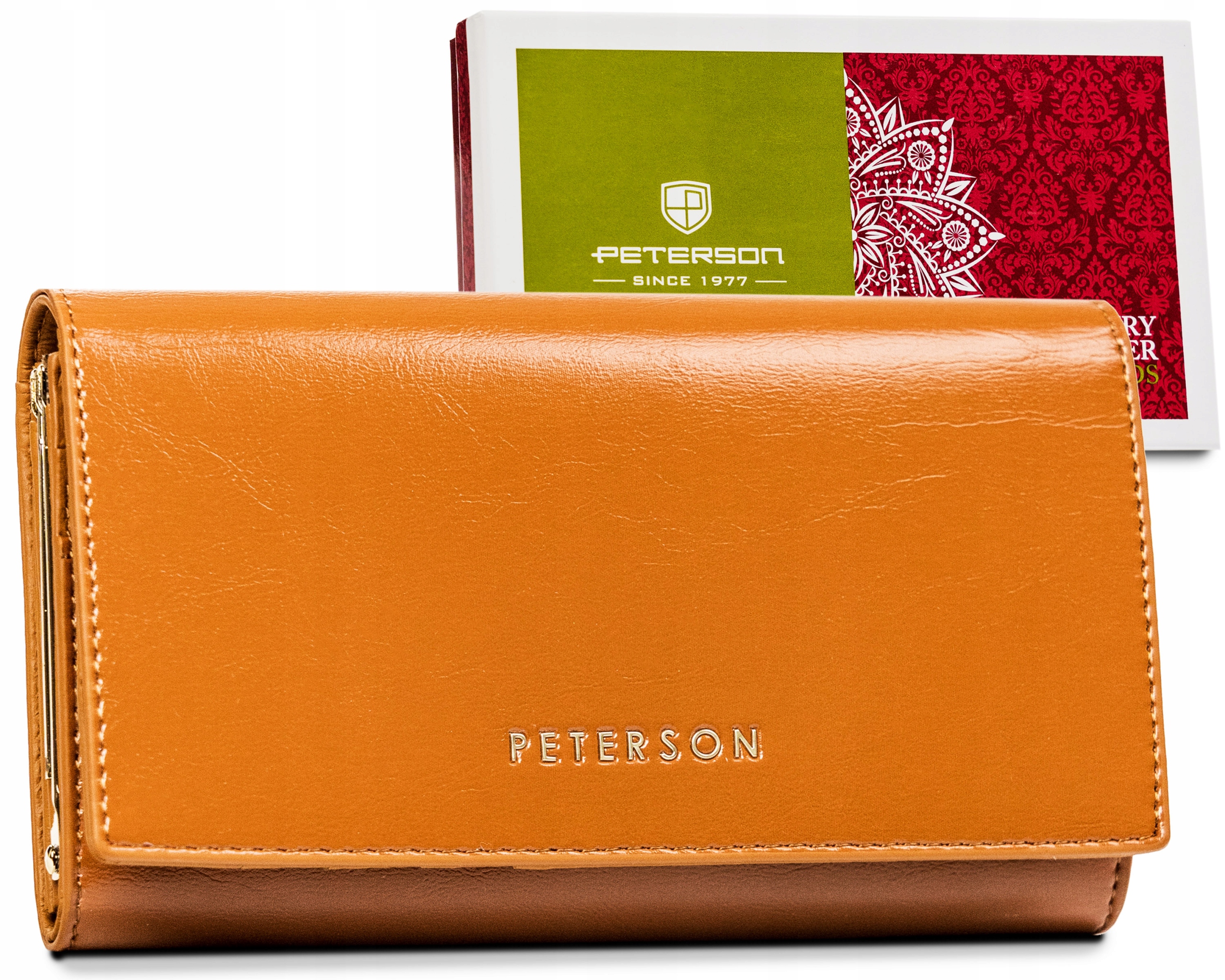 Peňaženka - Peterson Peterson Wallet Prírodná koža hnedá PTN PL-466-1475 CONE-WORMENOVÝ Produkt