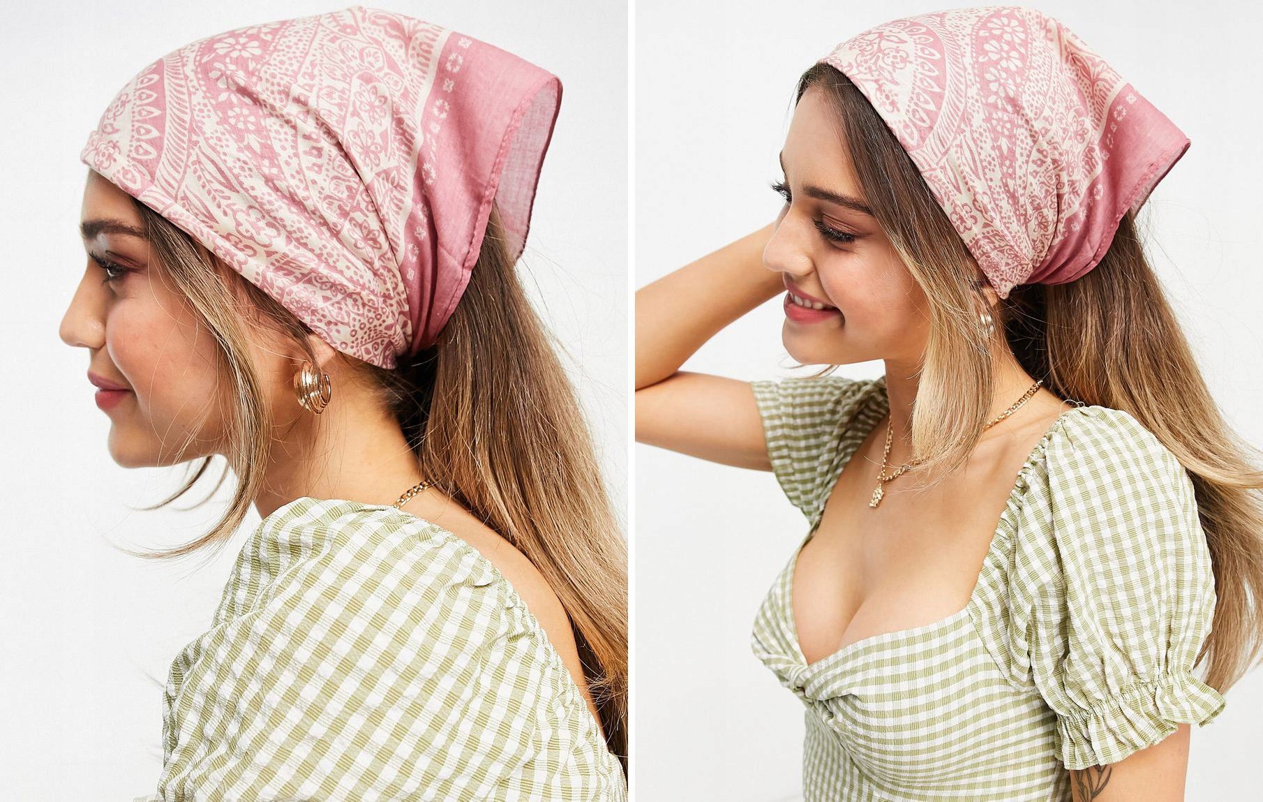 Šatka - Kusy Bandana Pink Cotton