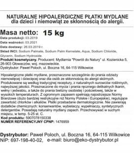 Prací prášok - Mydlové vločky 15 kg delfin vege návrat do prírody