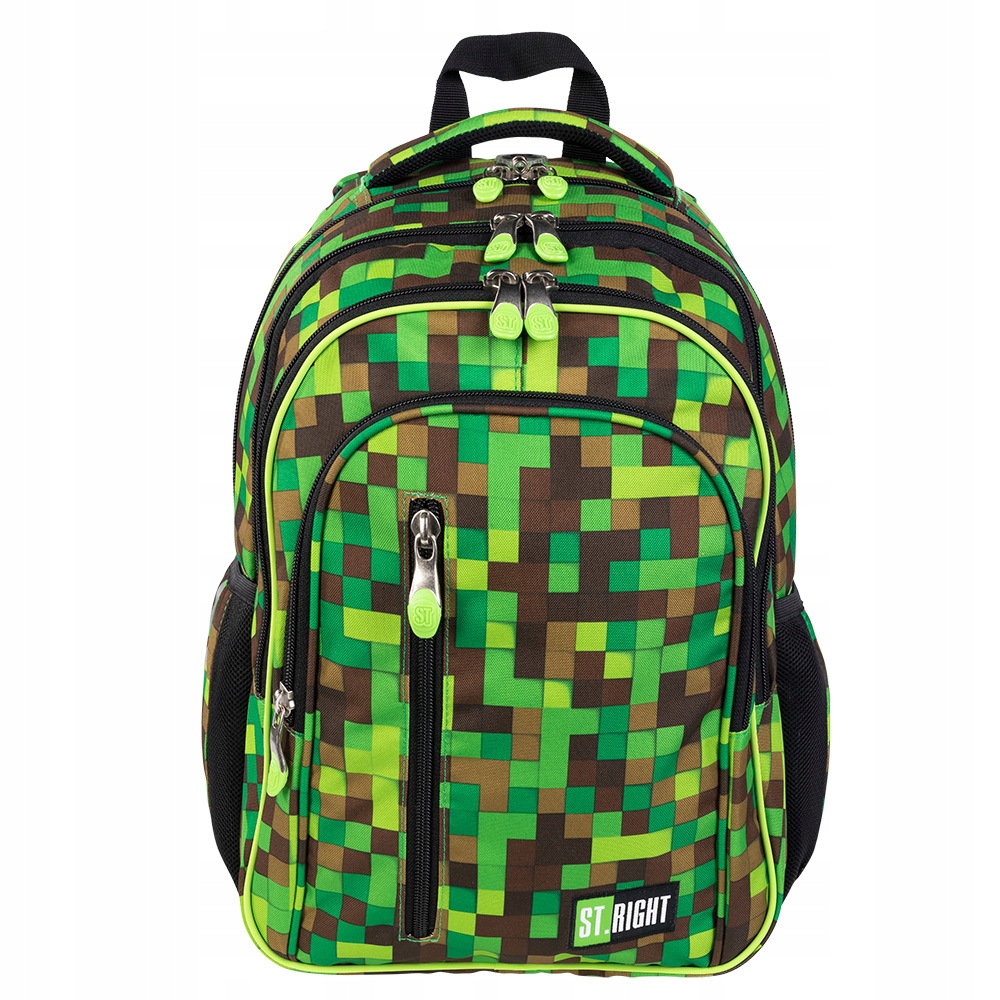 Multi -Chamber School Backpack St.right Shades of Green 22 L