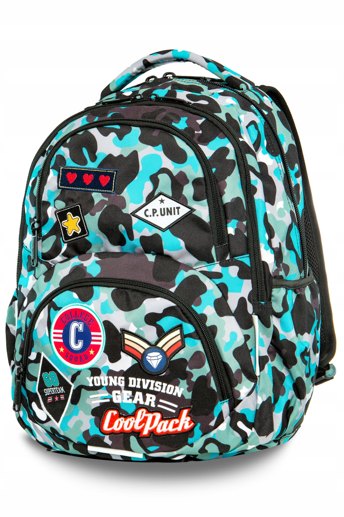 Coolpack Multi -Chamber School Backpack čierny, žltý a zlatý odtieň 20 l