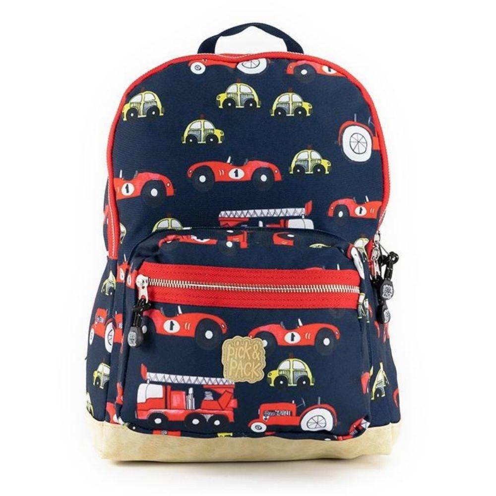 Pick & Pack Cars M School Backpack Navy Blue, Multi -Colored