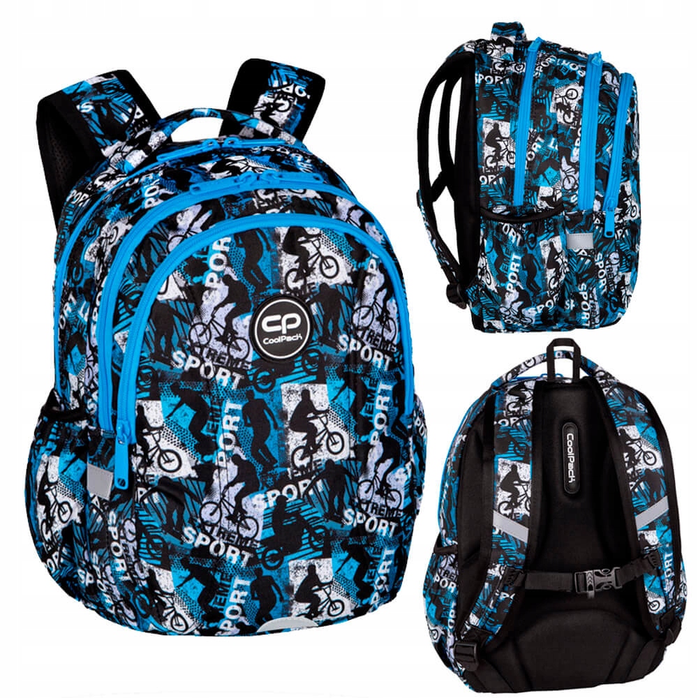 Multi -Chamber School Backpack Minecraft Coolpack odtiene hnedej a béžovej, odtiene zelenej 21 L