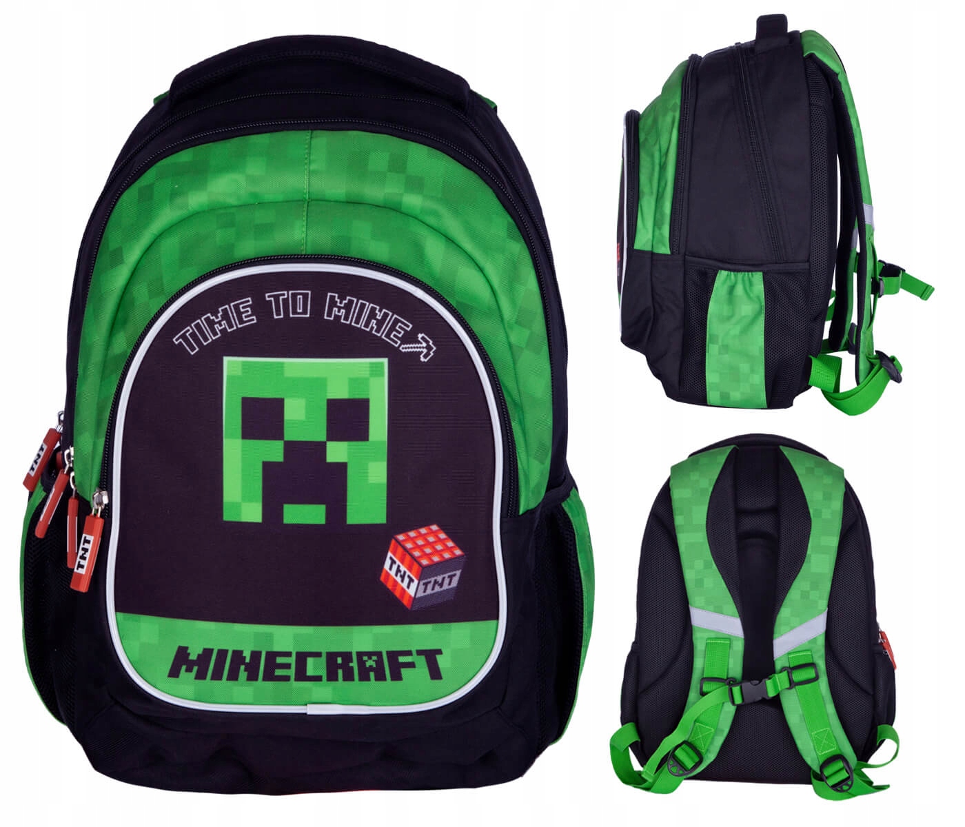 Multi -Chamber School Backpack Minecraft Astra Shades of Green 24 L