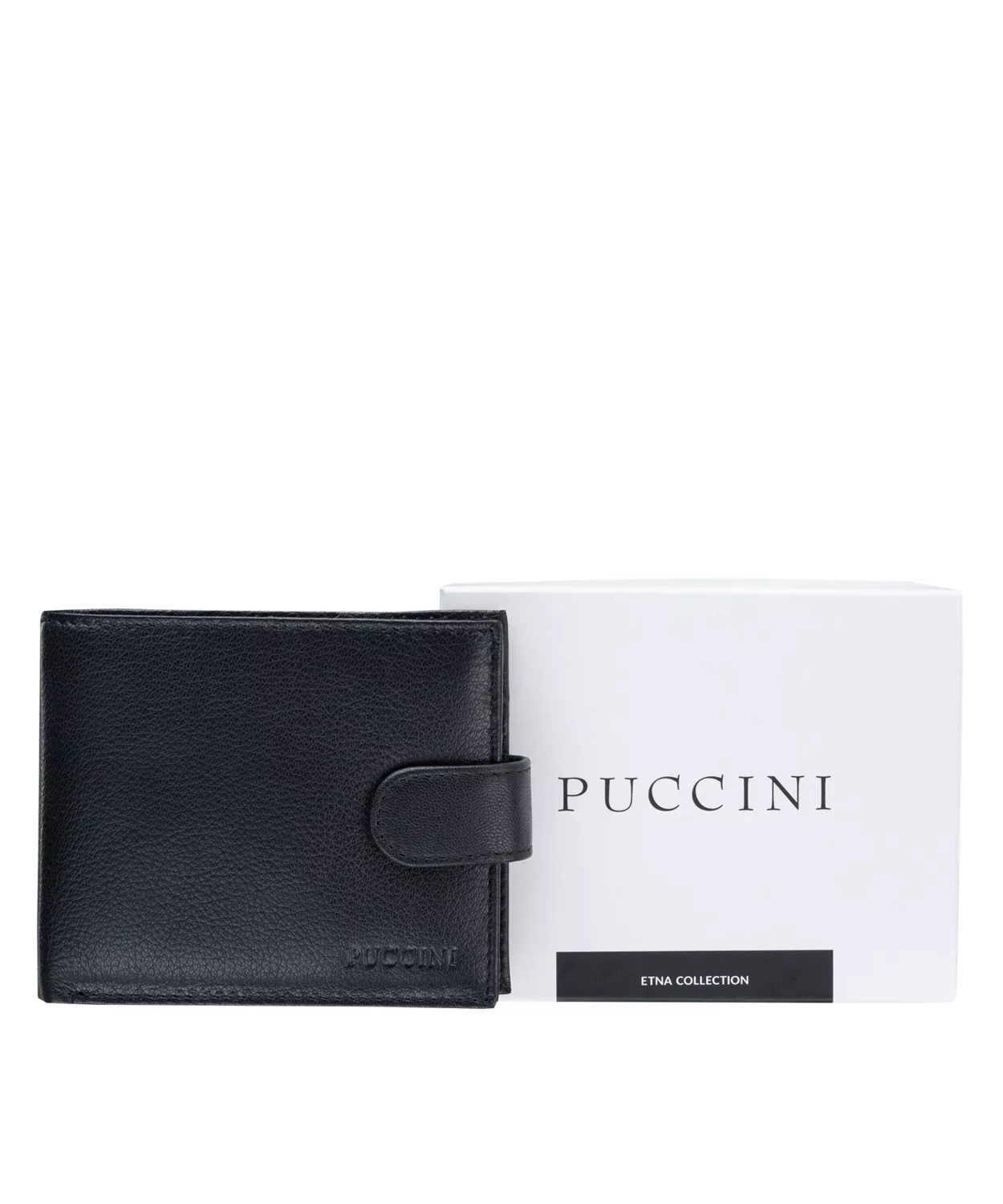 Peňaženka - Puccini peňaženka Prírodná koža čierna Etna - mužský produkt