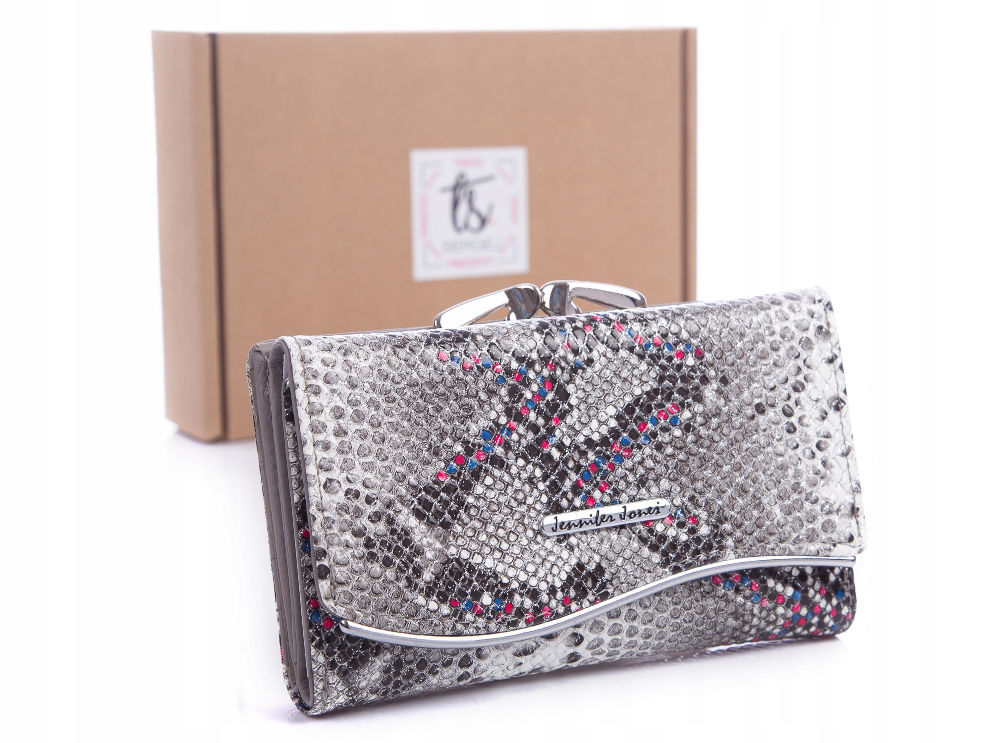 Peňaženka - Jennifer Jones Portmonetka Natural Leather Silver 5245 - Dámsky produkt
